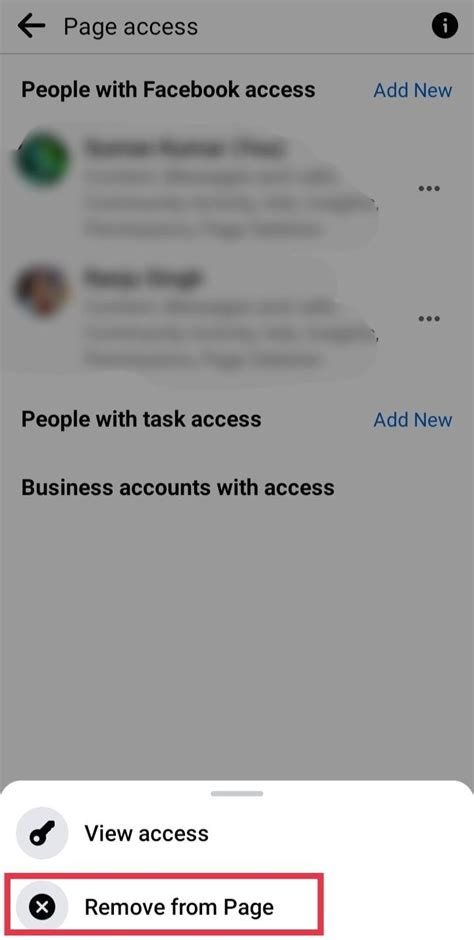 how to remove yourself from facebook page access