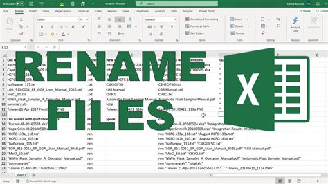 how to rename excel file name