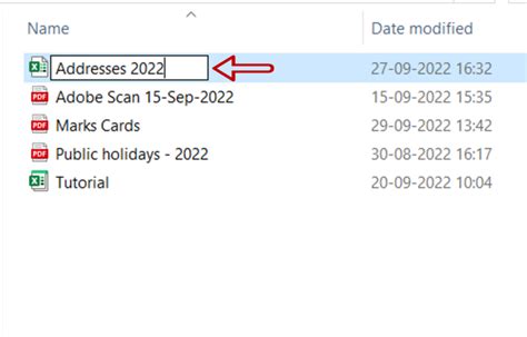 how to rename excel file without saving