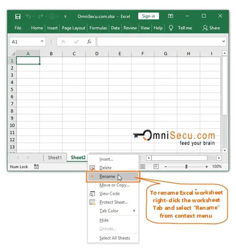 how to rename excel worksheet
