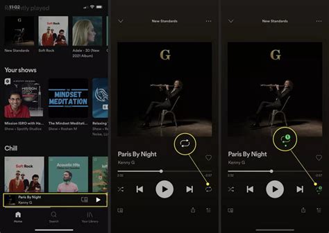 how to repeat a song on spotify mobile without premium