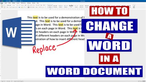 how to replace all words in a word document with another