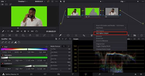 how to replace green screen davinci resolve
