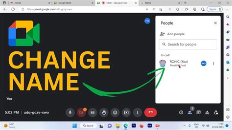 how to replace name in google meet