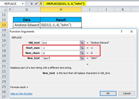 how to replace value in excel formula