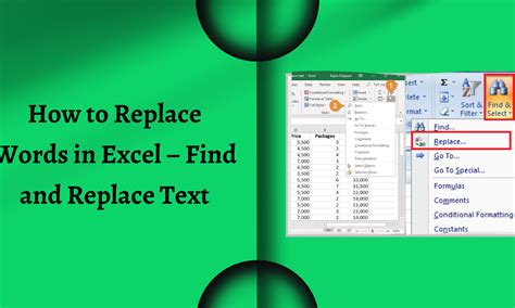 how to replace word in excel sheet