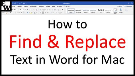 how to replace words in ms word macbook