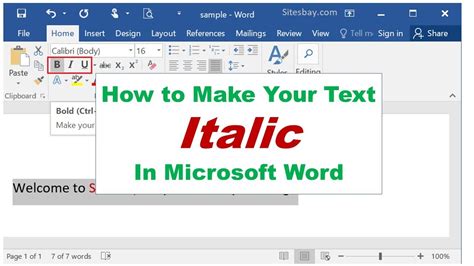 how to replace words in word with italics