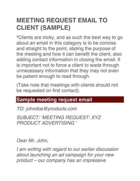 how to request a presentation via email