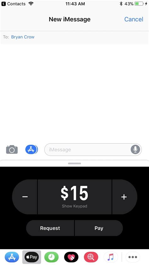 how to request apple pay on messenger