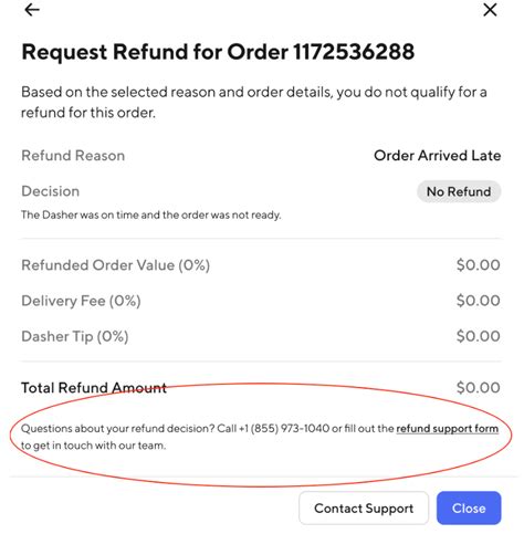 how to request refund on doordash order