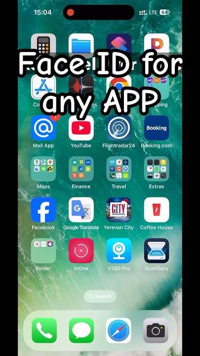 how to require face id for all apps on iphone