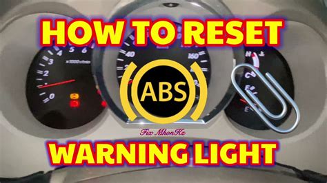 how to reset abs warning light