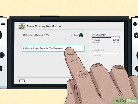 how to reset animal crossing data on switch