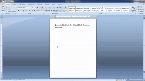 how to reset blank document template in word