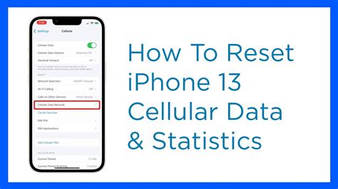 how to reset cellular data on iphone 13