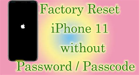how to reset iphone 11 pro without passcode