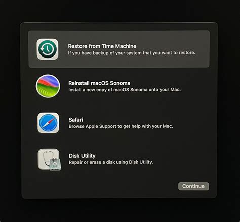 how to reset mac and restore from time machine