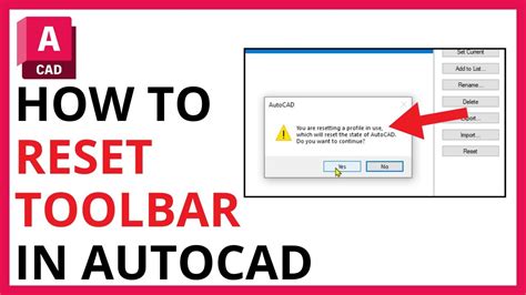 how to reset toolbar in autocad