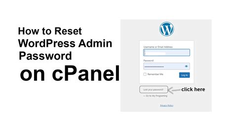how to reset wordpress admin password from cpanel