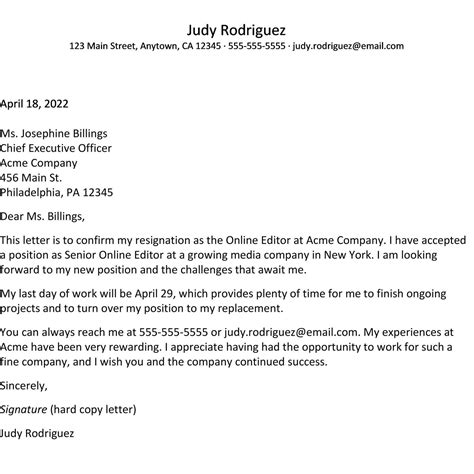 how to resign from a job you hate examples
