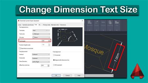 how to resize dimension text in autocad