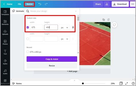 how to resize in canva for free