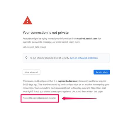 how to resolve privacy error in google chrome