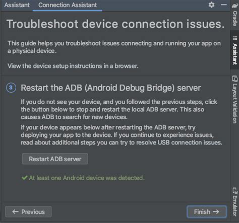 how to restart adb server in android studio