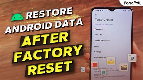 how to restore data from android after factory reset