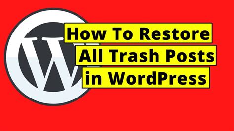 how to restore trash in wordpress