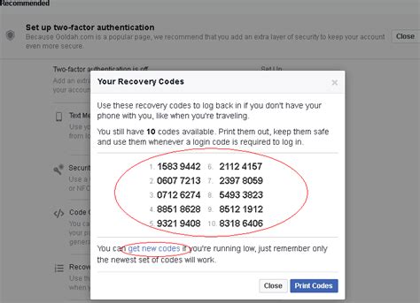 how to retrieve facebook backup code