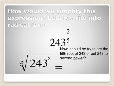 how to rewrite an expression into radical form