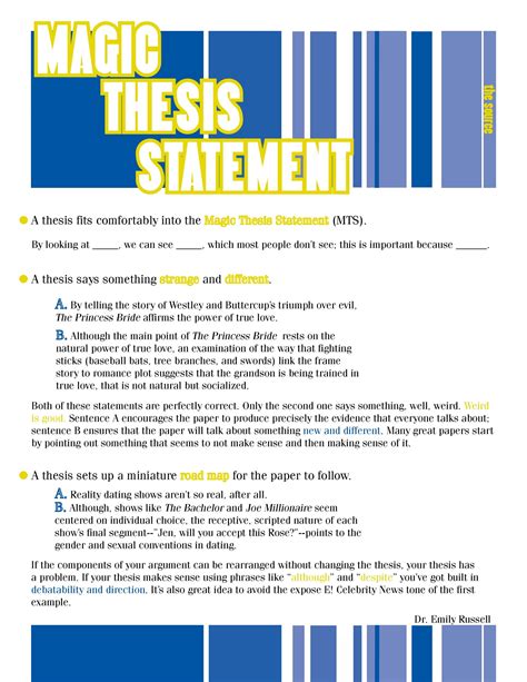 how to right a thesis statement examples