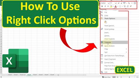 how to right click on excel