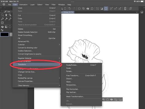 how to rotate a layer in clip studio paint