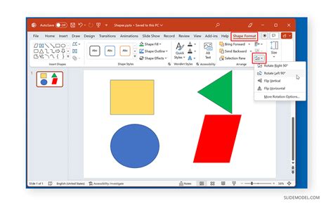 how to rotate a shape in powerpoint