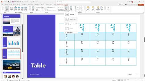 how to rotate a table in powerpoint