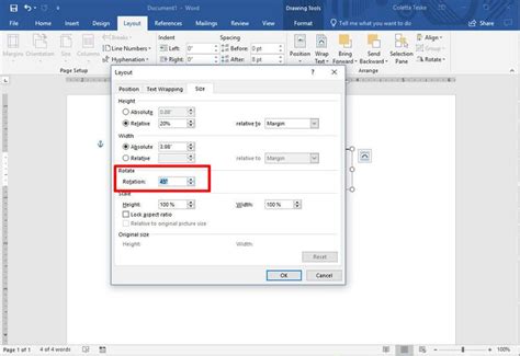 how to rotate text in ms word without text box