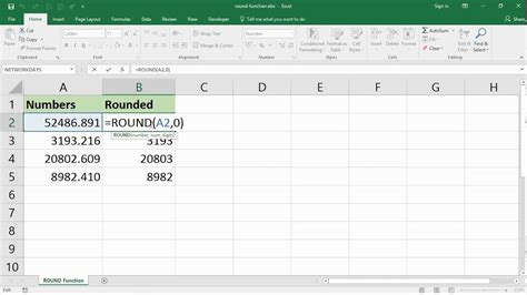 how to round number in excel to nearest thousands