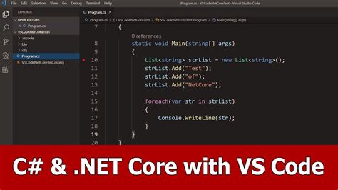 how to run .net core project in visual studio code