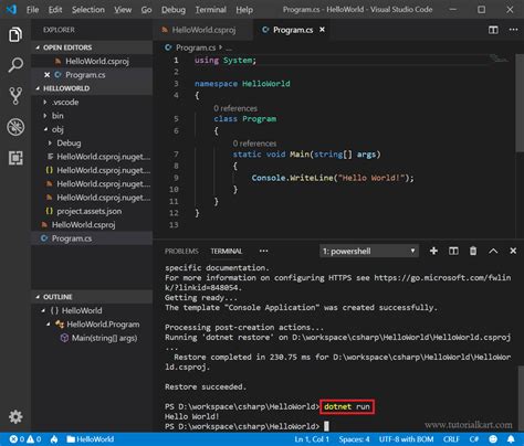 how to run a .net project in visual studio code
