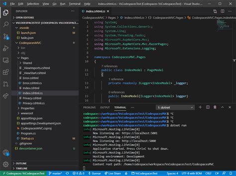 how to run asp net core application in visual studio code