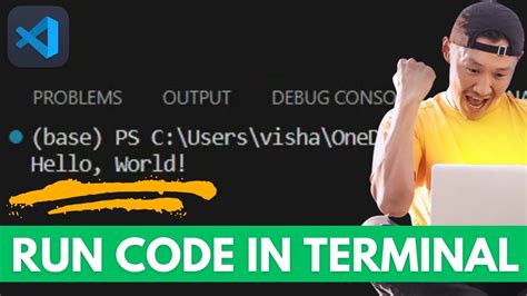 how to run code in terminal in vs code