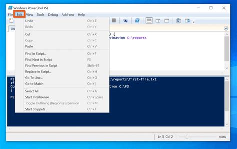 how to run command in powershell ise