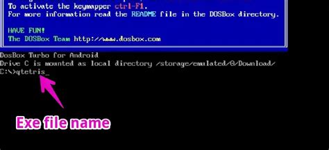 how to run exe files on android using dosbox