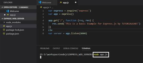 how to run express js in cmd