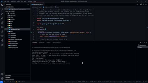 how to run flutter web project in vs code