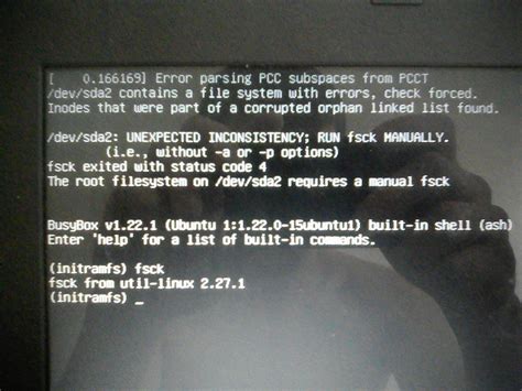 how to run fsck on root filesystem in ubuntu