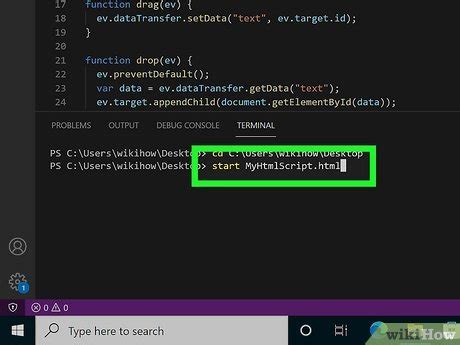 how to run html file in vs code